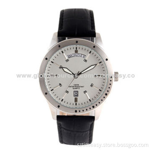 High-quality Leather Watch with Brand Name, Made in China 2014, 10/5ATM Water Resistance